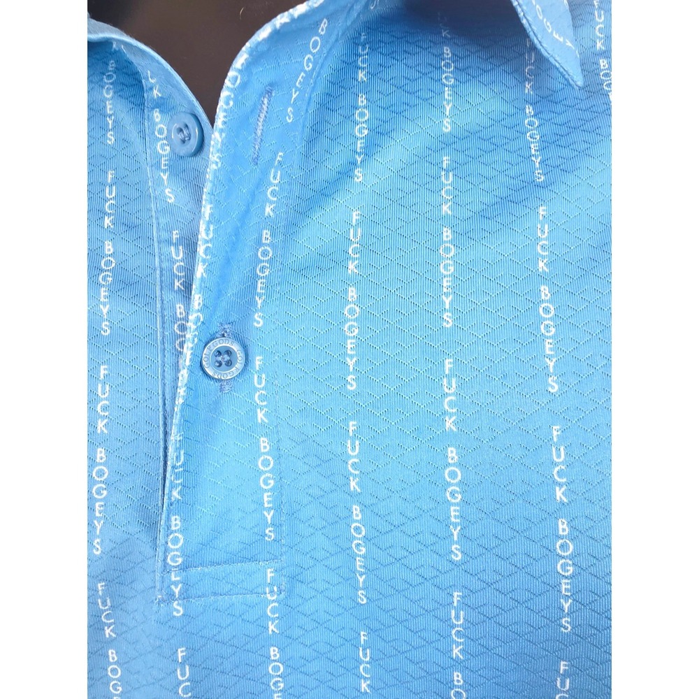 Golf Gods Australia Mens F*ck Bogeys Polo Shirt Blue Performance Golf Top Size M - Picture 4 of 8